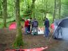 Arrivée au 'camping'. Trois gouttes de pluie, les seules du week-end.