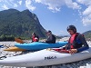 Nouvelle discipline : le kayak sur cailloux.